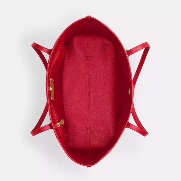 Last 1 ‼️COACH City Tote Bag Signature Canvas Coach Graphic CBI79 Denim/Bold Red - Picture 9 of 9